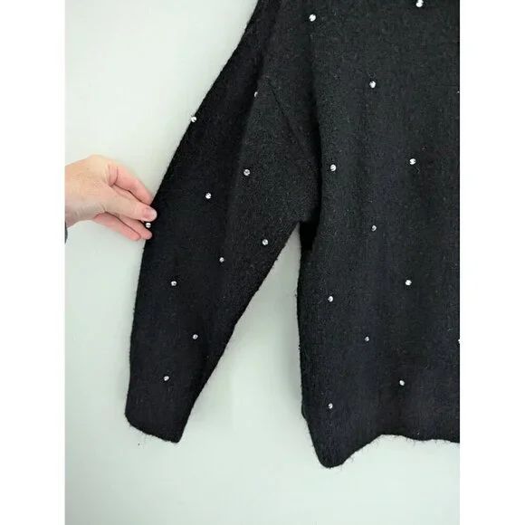 H&M Jeweled Pullover Sweater Wool Blend Women's Size XL - Picture 3 of 5
